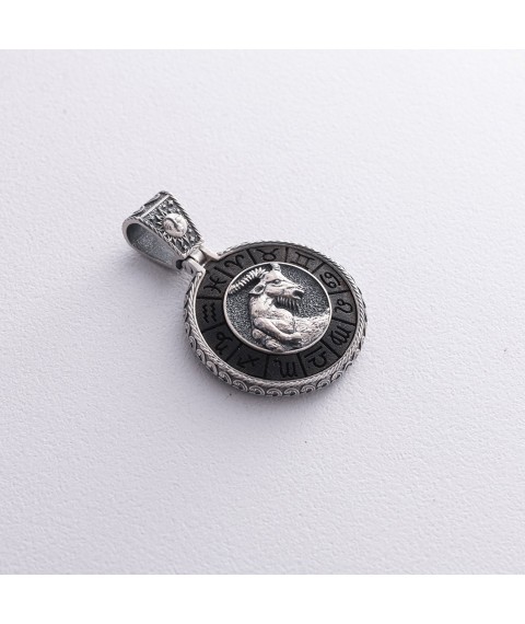 Silver pendant "Zodiac sign Capricorn" with ebony 1041 Capricorn Onyx