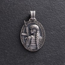 Срібний кулон "Українська захисниця" 1454 Онікс