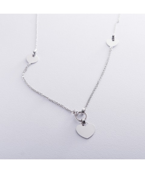 Gold necklace "Hearts" coll01576 Onyx