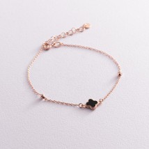 Gold bracelet "Clover" (black enamel) 820189Ech Onix 18
