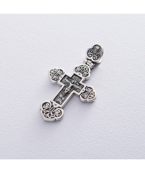 Серебряный православный крест (чернение) 132711 Онікс