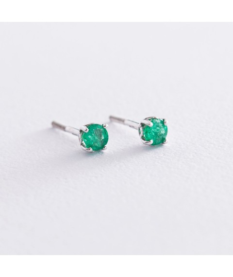 Earrings - studs with onyx in white gold s06816 Onyx