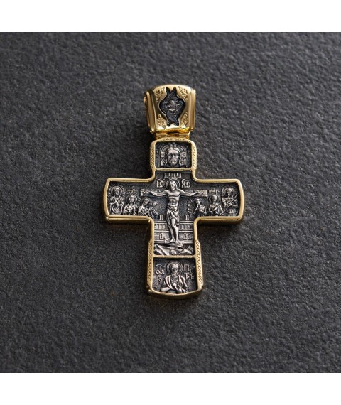 Православный Крест  "Распятие Христово. Икона Божией Матери Знамение с пророками" 132905 Онікс