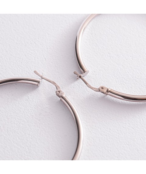 Earrings - rings in silver 122567 Onyx