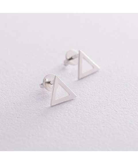 Срібні сережки-пусети "Трикутники" 122638 Онікс