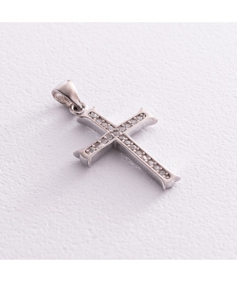 Срібний хрестик з фіанітами 132018 Онікс