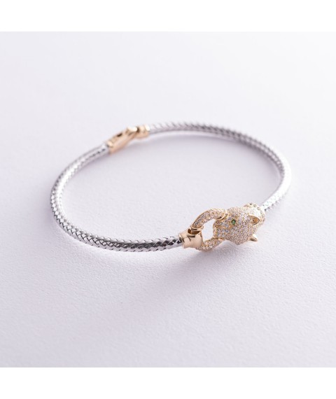 Gold bracelet "Panther" (cubic zirconia) b02753 Onix 19