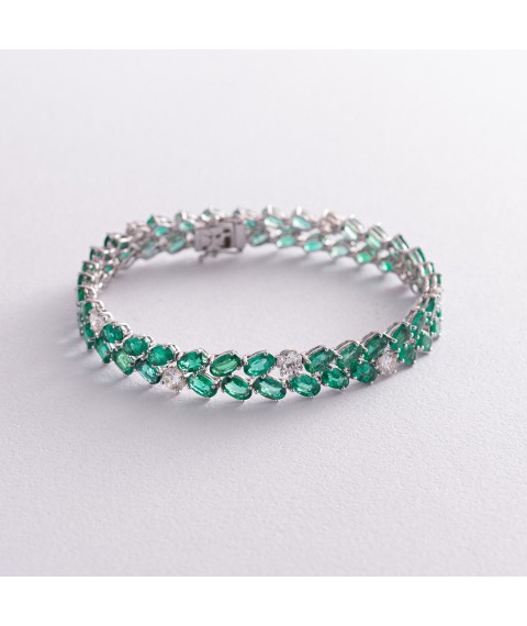 Gold bracelet with emeralds and diamonds bb0027nl Onix 18