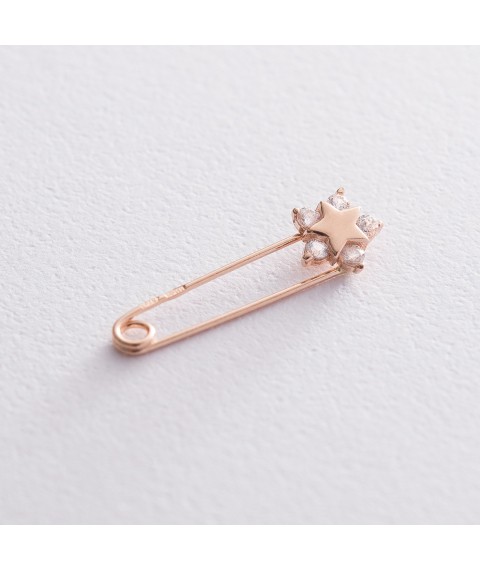 Gold pin "Star" (cubic zirconia) zak00296 Onyx
