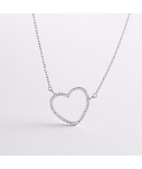 Gold necklace "Heart" with diamonds 110131121 Onyx 45