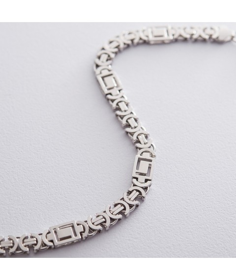 Мужской серебряный браслет (Евро Версаче 1.0 см) ро217012 Онікс 19