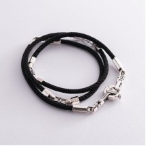 Silk cord with silver clasp Ш0036-4в/д4 Onix 65