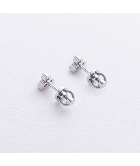 Earrings - studs with diamonds (white gold) 322471121 Onyx