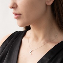 White gold necklace "Moon" count01439 Onyx 45