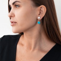Silver earrings - jackets with enamel 122317 Onyx