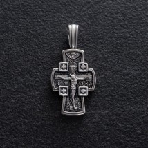 Orthodox cross "Crucifixion of the Lord. Guardian Angel" 131017 Onyx