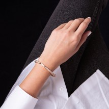 Жесткий браслет в красном золоте (фианиты) б04747 Онікс