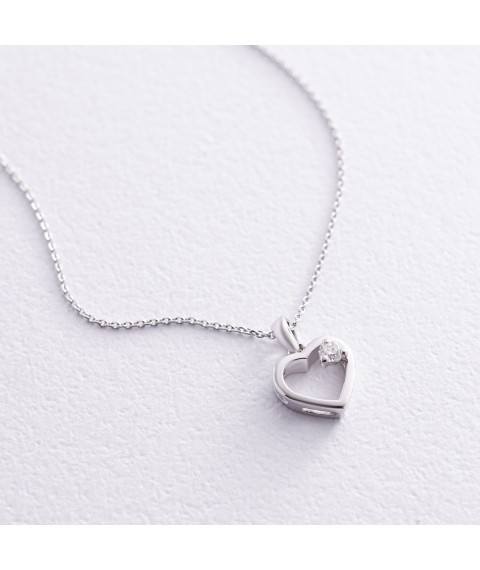 Gold necklace "Heart" with diamond flask0106z Onyx