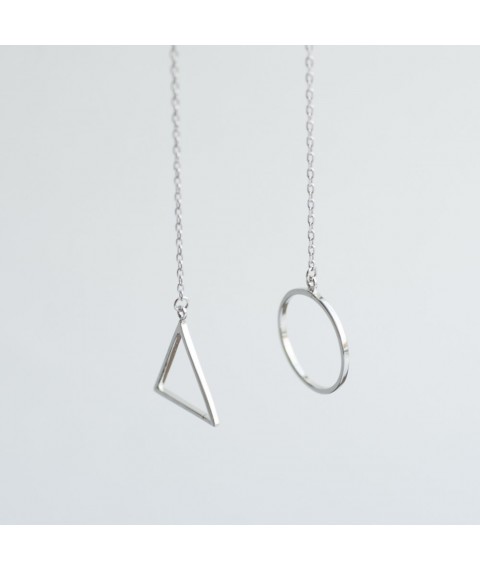 Silver earrings "Geometry" 122238 Onyx