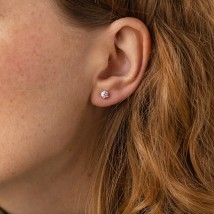 Gold earrings - studs with diamonds sb0396 Onyx