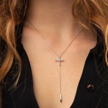 Gold necklace - "Cross" tie with diamonds flask0066ca Onix 43