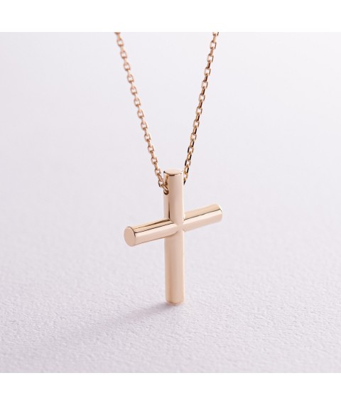 Necklace "Cross" in yellow gold kol02355 Onyx 45