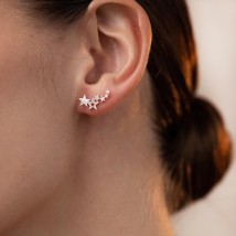 Silver earrings - studs "Stars" 123225 Onyx