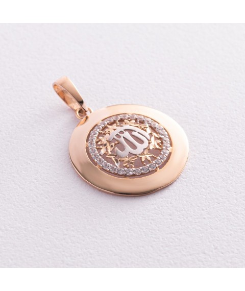 Gold pendant with cubic zirconia p03221 Onyx