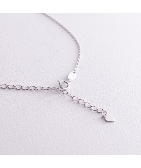 Necklace "Hearts" in white gold count02232 Onix 45