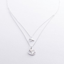 Necklace in white gold "Around the World" coll01684 Onix 40