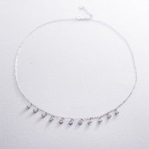 Silver necklace with cubic zirconia 18566 Onyx 42