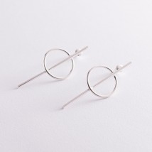 Silver earrings - studs "Balance" 123038 Onyx