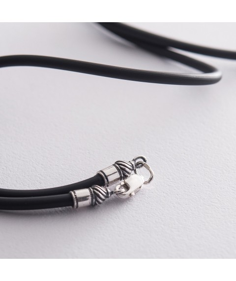 Rubber cord with silver clasp (3mm) 18431 Onix 55