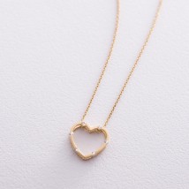 Gold necklace "Heart" (cubic zirconia) count01604 Onix 45