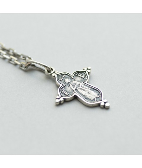 Silver Orthodox cross 131505 Onyx