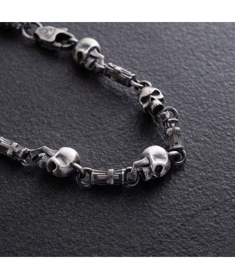 Silver bracelet "Skulls" 364b Onix 21