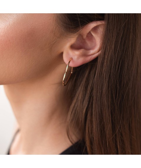 Gold earrings - studs "Hearts" s07961 Onix