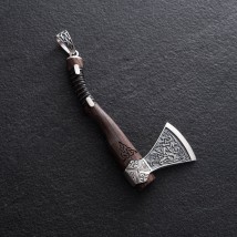 Silver pendant "Axe" with cocobolo wood 7045top Onix