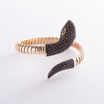 Bracelet "Snake" in yellow gold b04505 Onyx