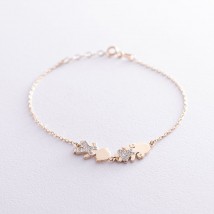 Gold bracelet "Boy and girl" (cubic zirconia) b04105 Onix 19.5