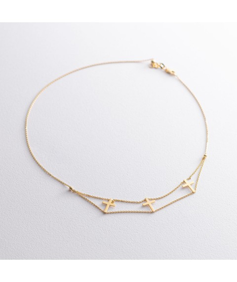 Gold necklace with crosses coll00981 Onyx 40