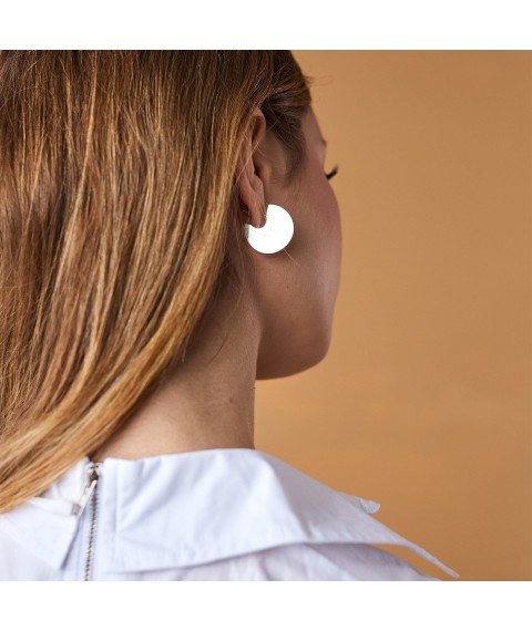 Silver earrings - studs "Laura" 123125 Onyx