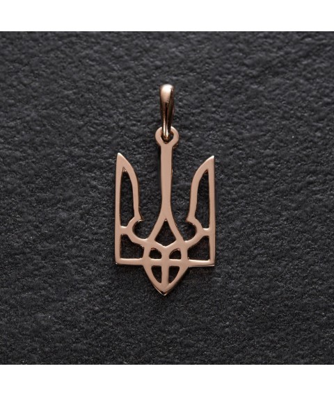 Gold pendant Coat of arms of Ukraine "Trident" p01789 Onix