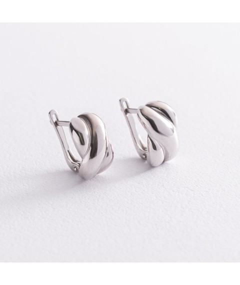 Silver earrings "Ella" 122983 Onyx