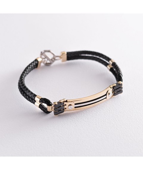 Rubber bracelet (onyx, ceramics) b03978 Onix 22