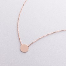 Necklace "Coin" in red gold (engraving possible) count02043 Onix 45