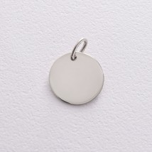 Pendant for engraving in white gold (17 mm) p03520 Onyx