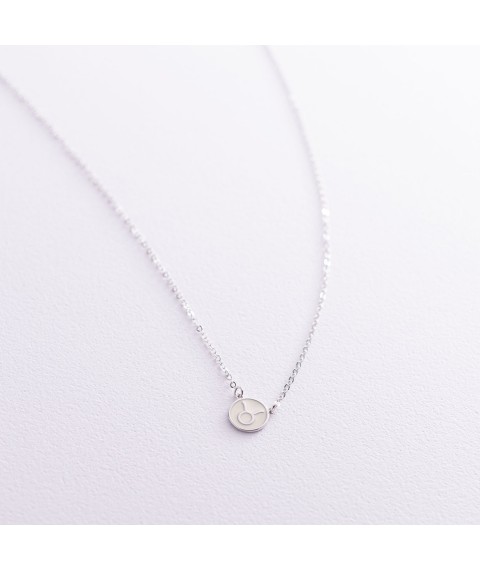 Silver necklace "Zodiac sign Taurus" 181052Taurus Onix 45