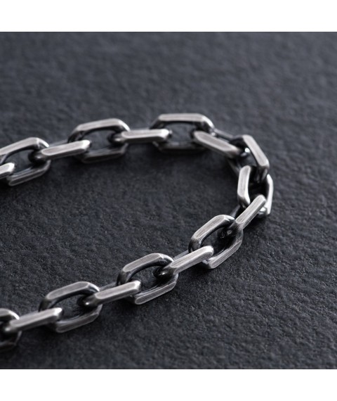 Silver bracelet with blackening (anchor weaving) chs20251 Onix 20