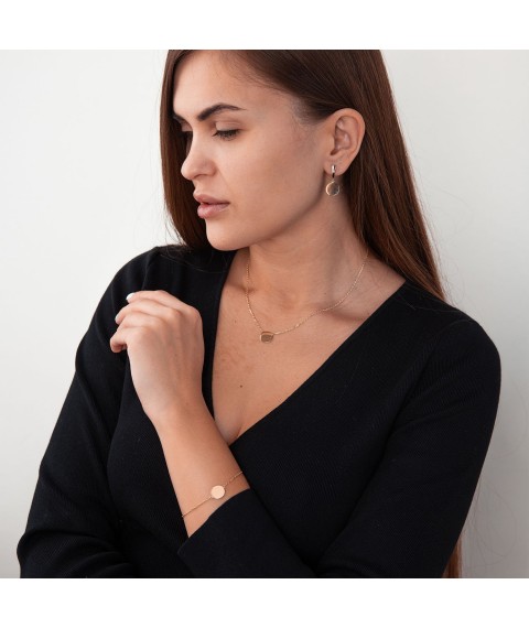 Necklace "Coin" in yellow gold (engraving possible) count02041 Onyx 45